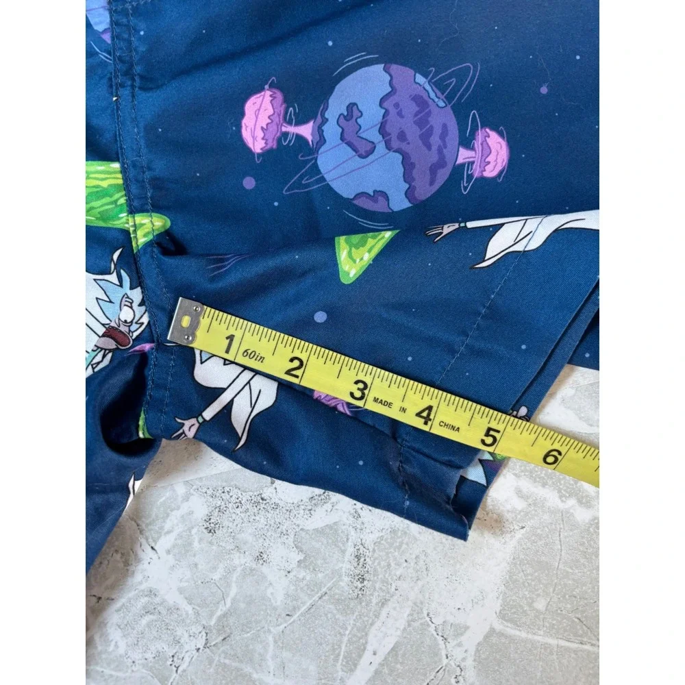 OppoSuits Rick and Morty Swim Trunks Mens L Blue Space Portal Board‎ Shorts NWT